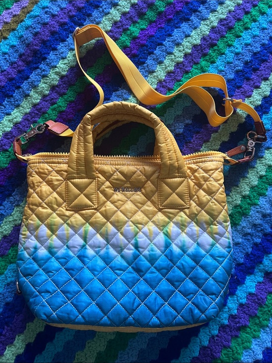 MZ Wallace Handbags - MZ Wallace Yellow Blue Ombre Quilted Crossbody Tote
